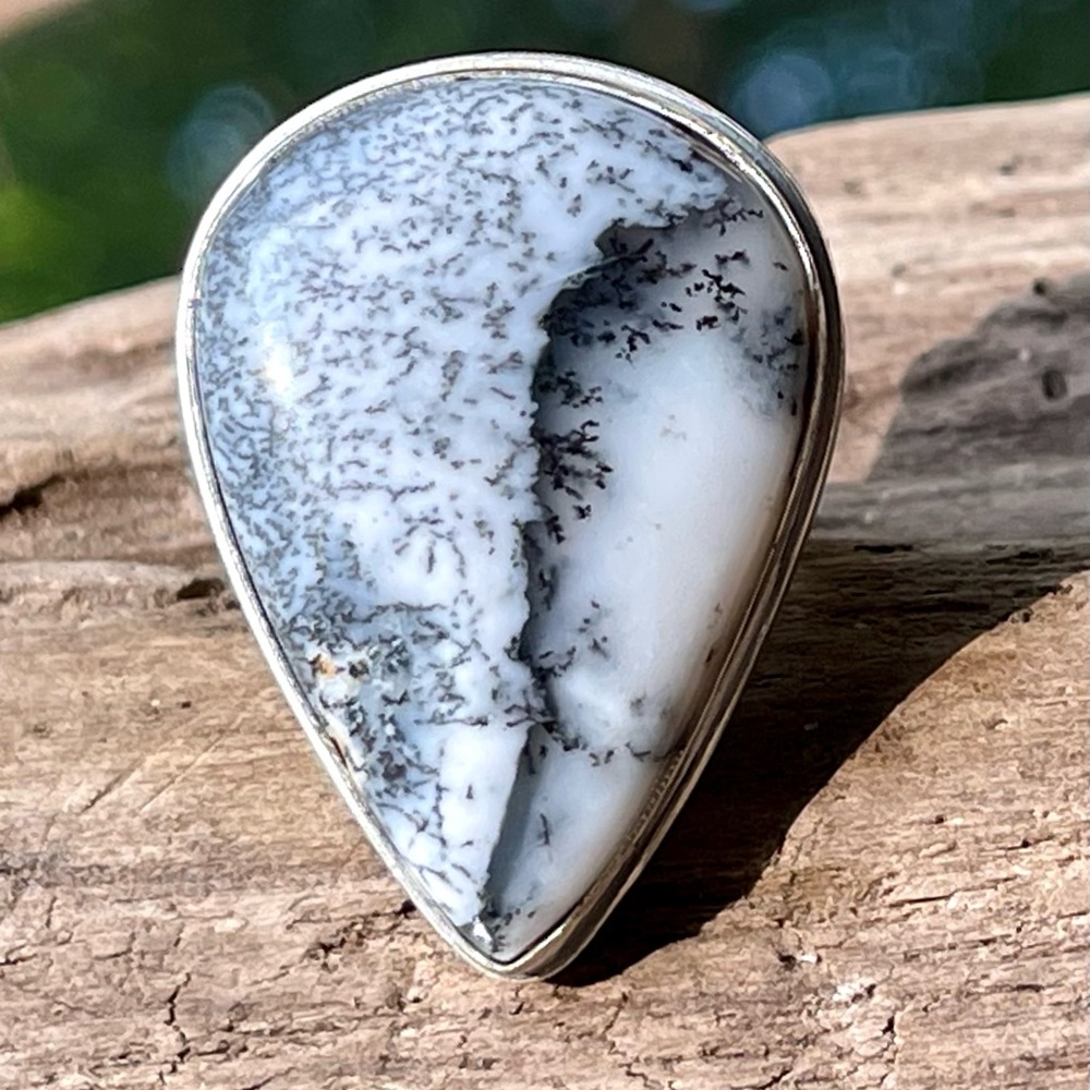 Remarkable Pattern Dendritic Opal Ring - image 4